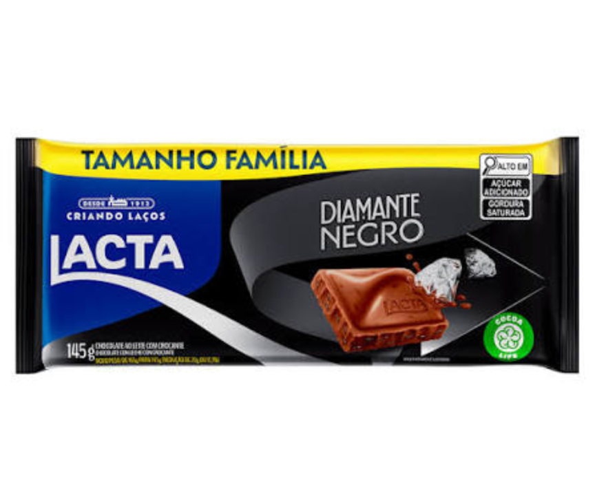 Barra de choc diamante negro tamanho familia 145g