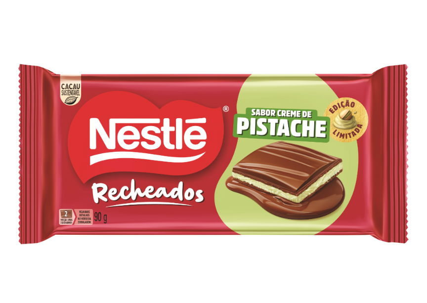 Barra Nestle recheados c/creme sabor pistache 90g