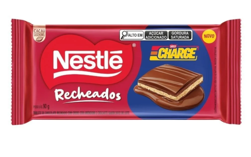Barra Nestle recheados c/creme sabor charge 90g