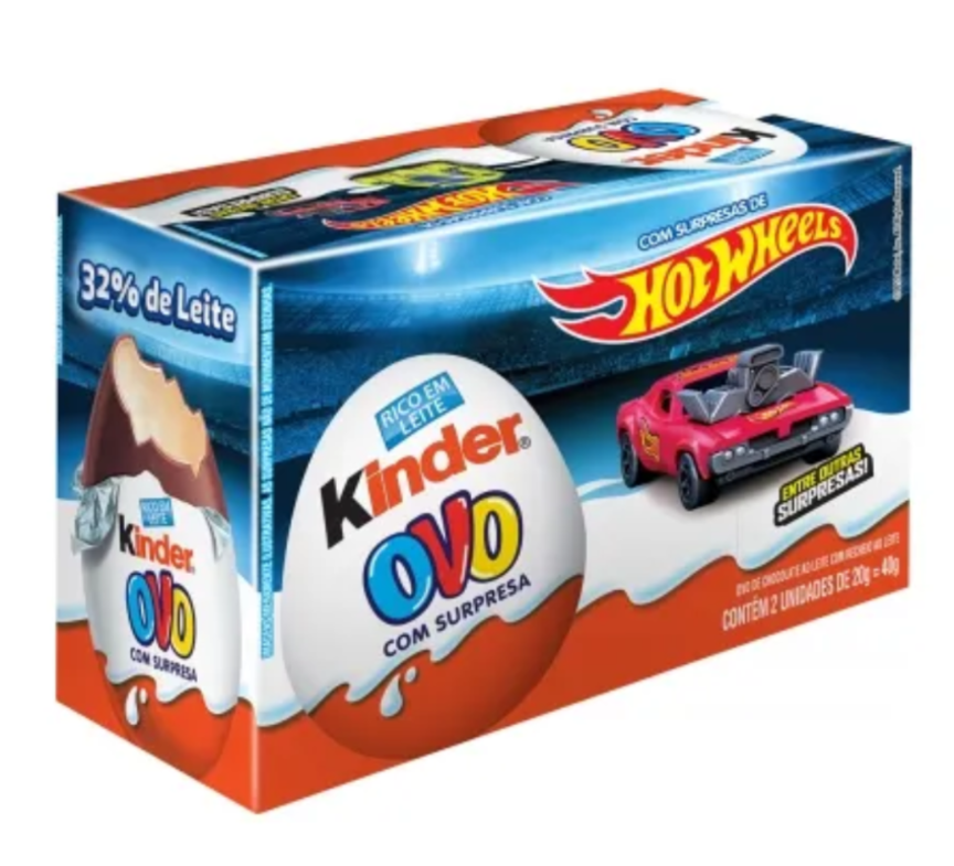 Kider ovo duplo masculino demostrações de carrinhos 40g