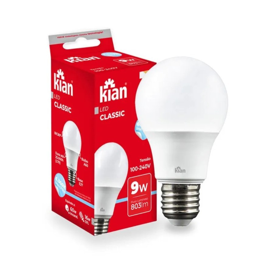 Lâmpada kian led cassic 9w