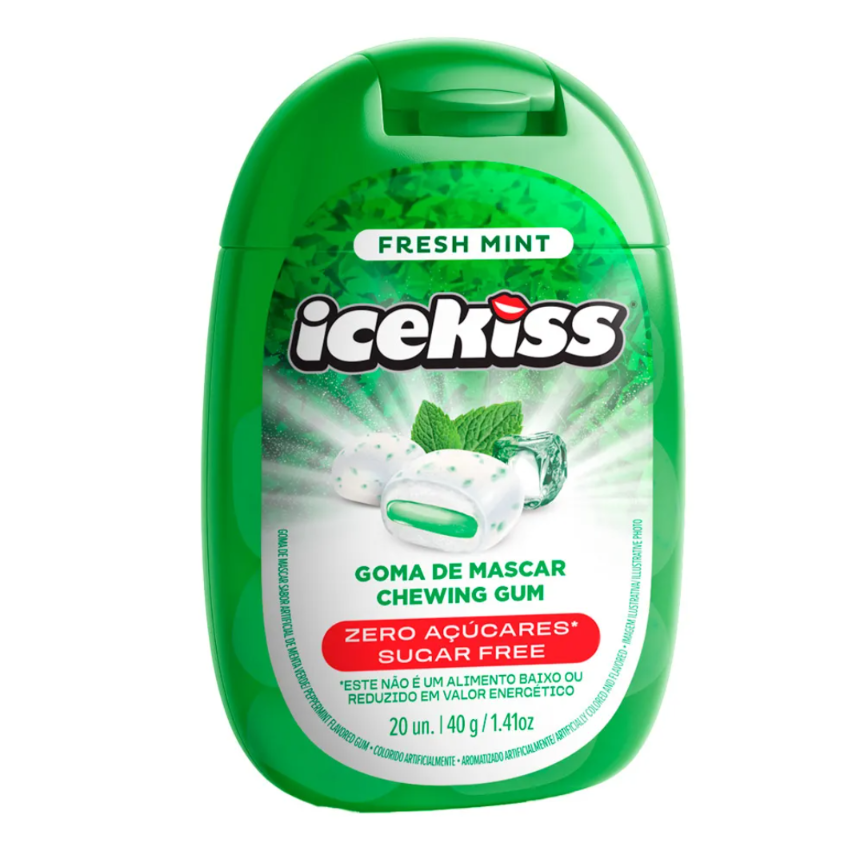 chiclete icekiss fresh mint ZERO 20un 40g