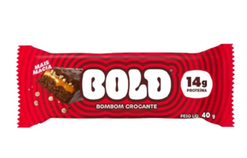 Barra de proteína da Bold bombom crocante 40g