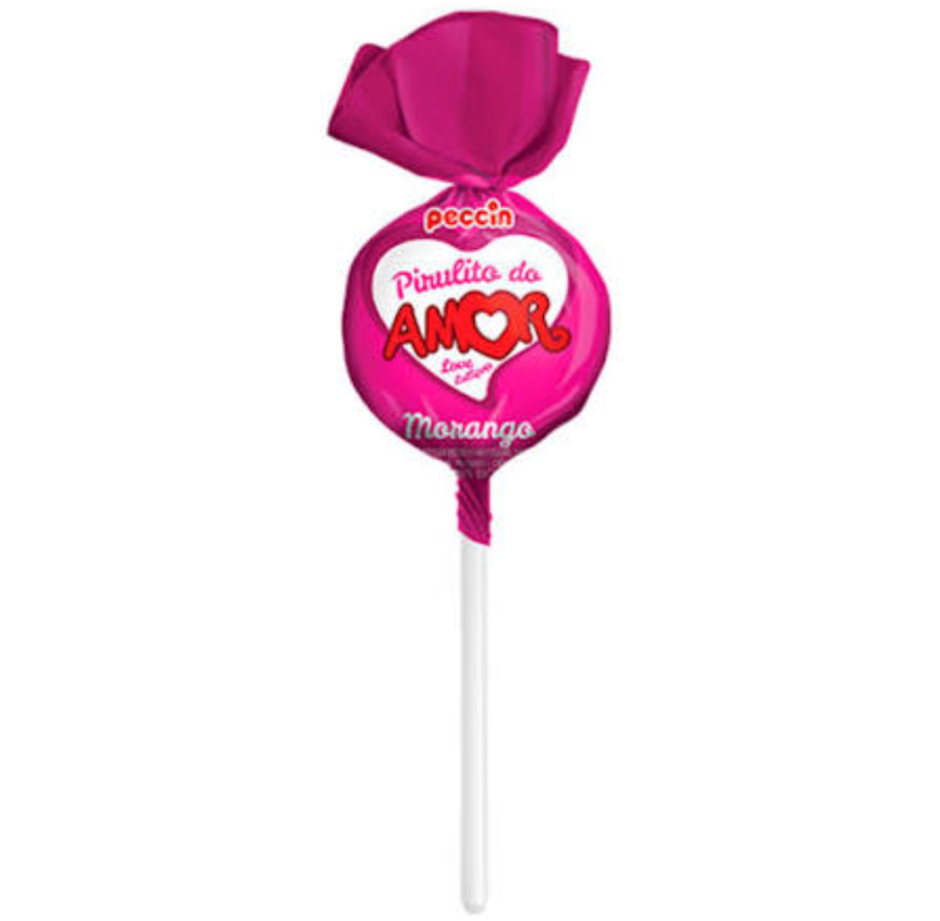 Pirulito amor morango peccin