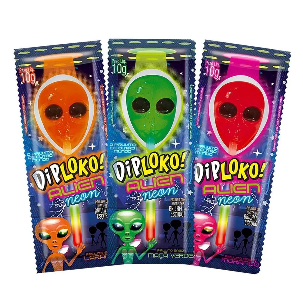 Pirulito diploko alien + neon 10g