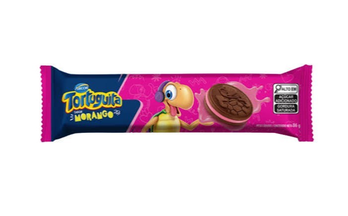 Bisc recheado tortuguita morango 86g