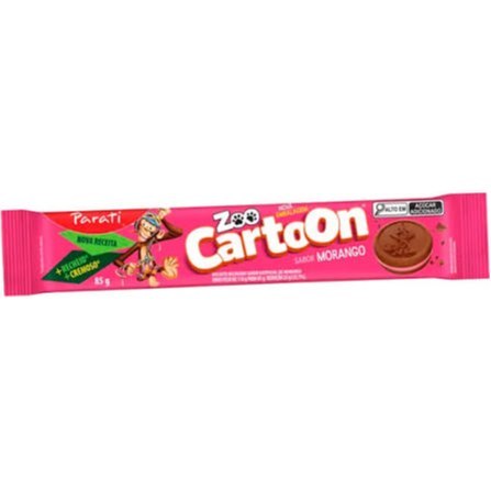 Bisc recheado zoo cartoon morango parati 85g