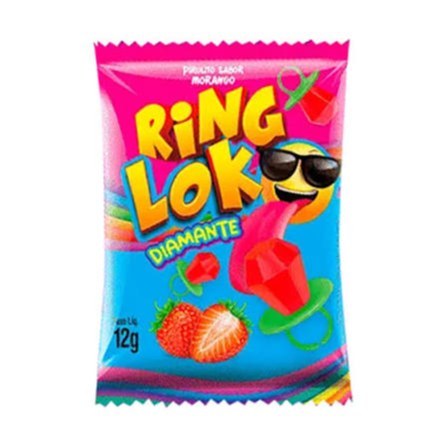 Ring Lok diamante sabor morango 12g