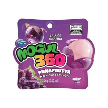 Bala de gelatina mogul 360 sabor uva