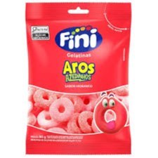 Fini Aros azedinhos sabor morango 80g